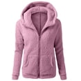 thumbnail image 1 of AOOCHASLIY 2023 Women Tops Women's Solid Long Sleeve Zip Pocket Hooded Coat, 1 of 4