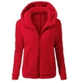 thumbnail image 1 of AOOCHASLIY 2023 Women Tops Women's Solid Long Sleeve Zip Pocket Hooded Coat, 1 of 4