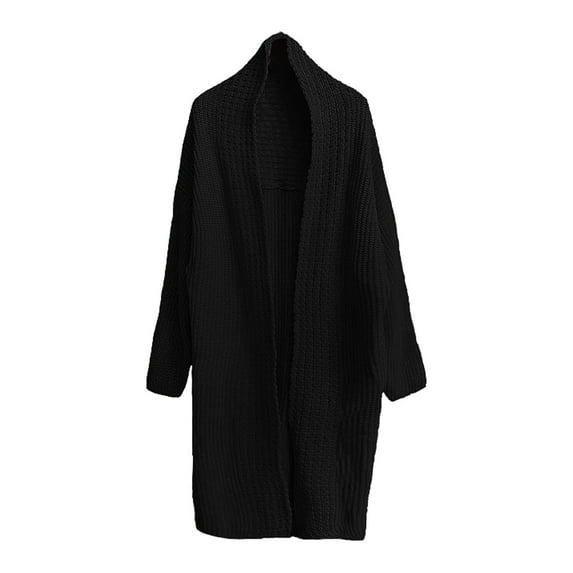 AOOCHASLIY 2023 Women Winter Coat Fashion Women Casual Long Sleeve Casual Solid Long Coat Cardigan Blouse