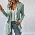 thumbnail image 1 of AOOCHASLIY 2023 Women Winter Coat Fashion Women's Casual Long Sleeve Loose Solid Ladies Outing Cardigan Blouse, 1 of 5