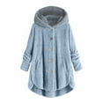 thumbnail image 1 of AOOCHASLIY 2023 Women Winter Coat Women Plus Size Button Plush Tops Hooded Loose Cardigan Wool Coat Winter Jacket, 1 of 1
