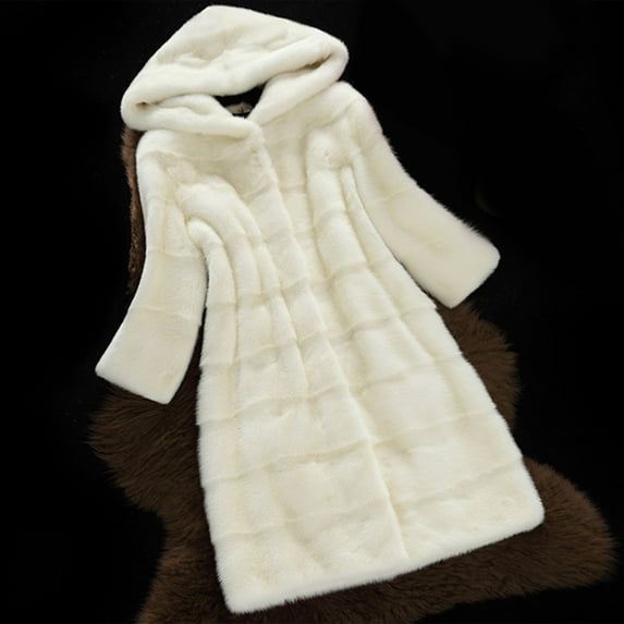 AOOCHASLIY 2023 Women Winter Coat Women Solid Color Overcoat Winter Thicken Warm Loose Hooded Plush Coat