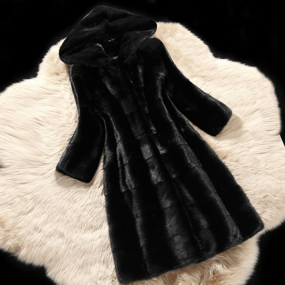 AOOCHASLIY 2023 Women Winter Coat Women Solid Color Overcoat Winter Thicken Warm Loose Hooded Plush Coat