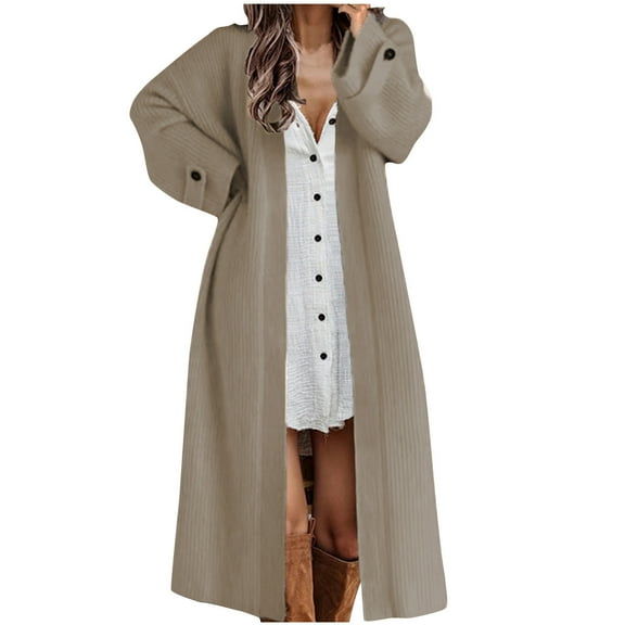 AOOCHASLIY 2023 Women Winter Coat Women's Loose Knitted Cardigan Fashion Sweater Coat
