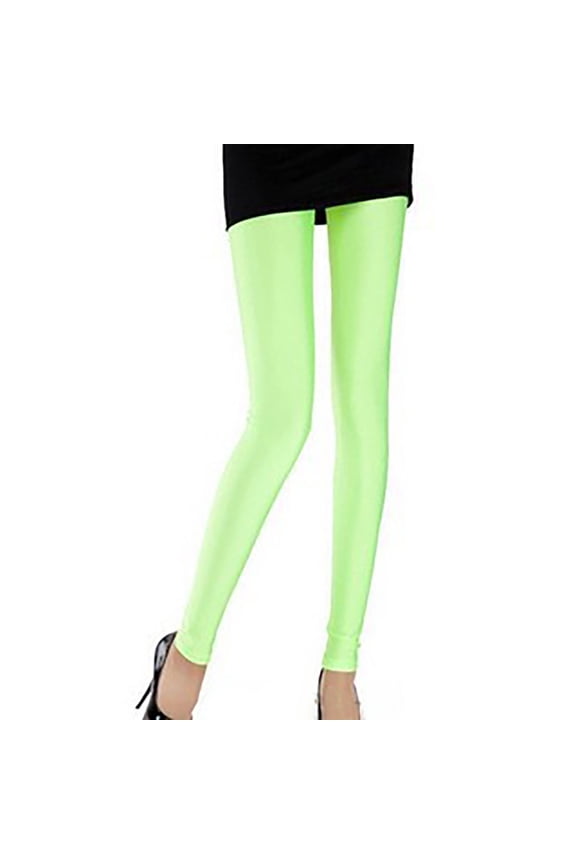 2023 Women's Pants Womens Elastic Cropped Trousers Slimming Candy Color Fluorescent Leggings