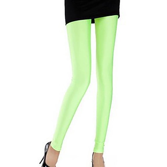 AOOCHASLIY 2023 Women's Pants Womens Elastic Cropped Trousers Slimming Candy Color Fluorescent Leggings