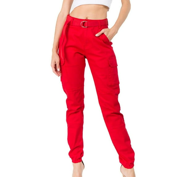 AOOCHASLIY 2023 Women's Pants Womens High Waist Jogger Cargo Camouflage Pants for with Matching Belt