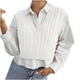 thumbnail image 1 of AOOCHASLIY 2023 Womens Sweater Women Fashion Casual Sleeveless Knitted Vest Women Fashion Sweater Vest, 1 of 1