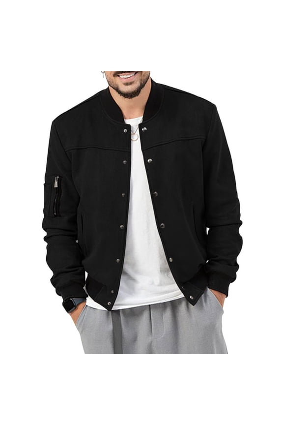 2024 Mens Faux Suede Bomber Jacket Varsity Solid Jacket Windbreaker Vintage Casual Lightweight Leather Coats Jackets
