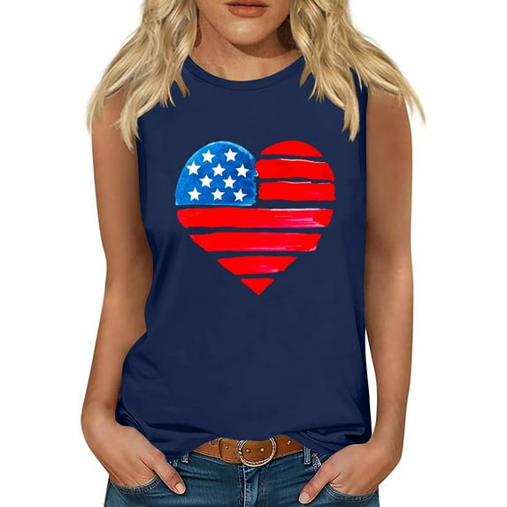 AOOCHASLIY American Flag Star Women Tops Womens Tank Tops Independence Day Graphic Tank Tops Summer Casual Loose Tanks Music Vacation Tank
