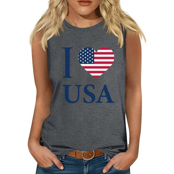 AOOCHASLIY American Flag Star Women Tops Womens Tank Tops Independence Day Graphic Tank Tops Summer Casual Loose Tanks Music Vacation Tank