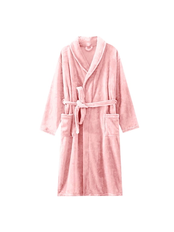 Bath Robes for Women Clothes House Robes Bathrobe Lengthening Keep Warm Lapel Same Style for Men and Ladies Long Sleeve
