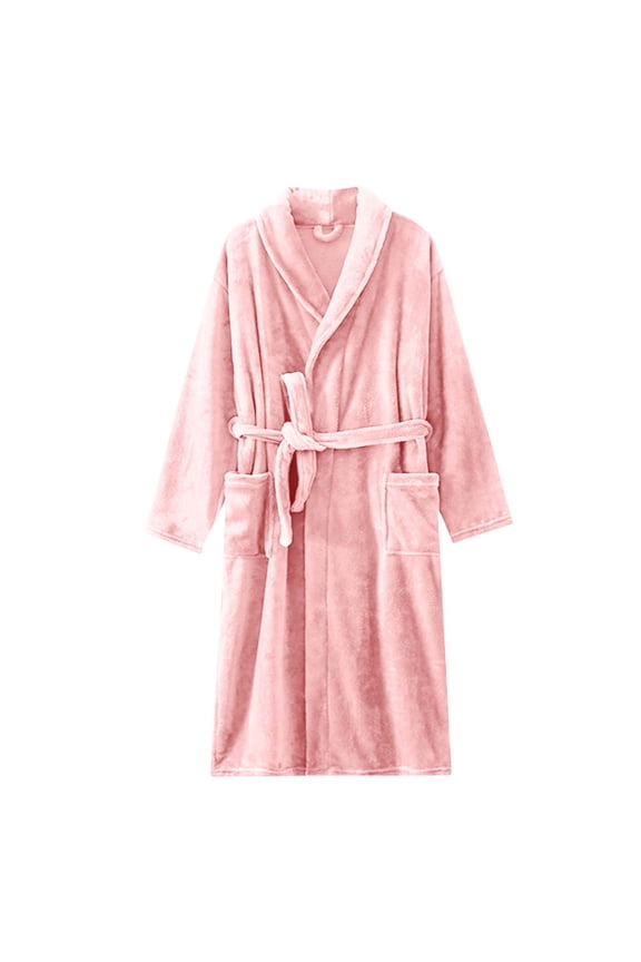 Bath Robes for Women Clothes House Robes Bathrobe Lengthening Keep Warm Lapel Same Style for Men and Ladies Long Sleeve