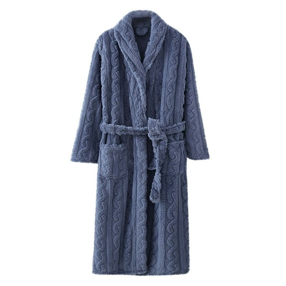 AOOCHASLIY Bath Robes for Women Clothes House Robes Bathrobe Lengthening Keep Warm Lapel Same Style for Men and Ladies Long Sleeve