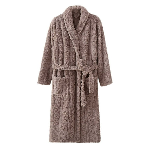 AOOCHASLIY Bath Robes for Women Clothes House Robes Bathrobe Lengthening Keep Warm Lapel Same Style for Men and Ladies Long Sleeve