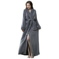 thumbnail image 1 of AOOCHASLIY Bath Robes for Women Clothes Ladies Plush Robes Solid Thicken Velvet Robe Bathrobe Gown Pajamas Sleepwear Pocket Waistband, 1 of 9