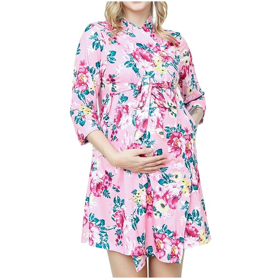 AOOCHASLIY Bath Robes for Women Clearance Maternity Robe and Matching Baby Set Labor Delivery Robe and Swaddle Set