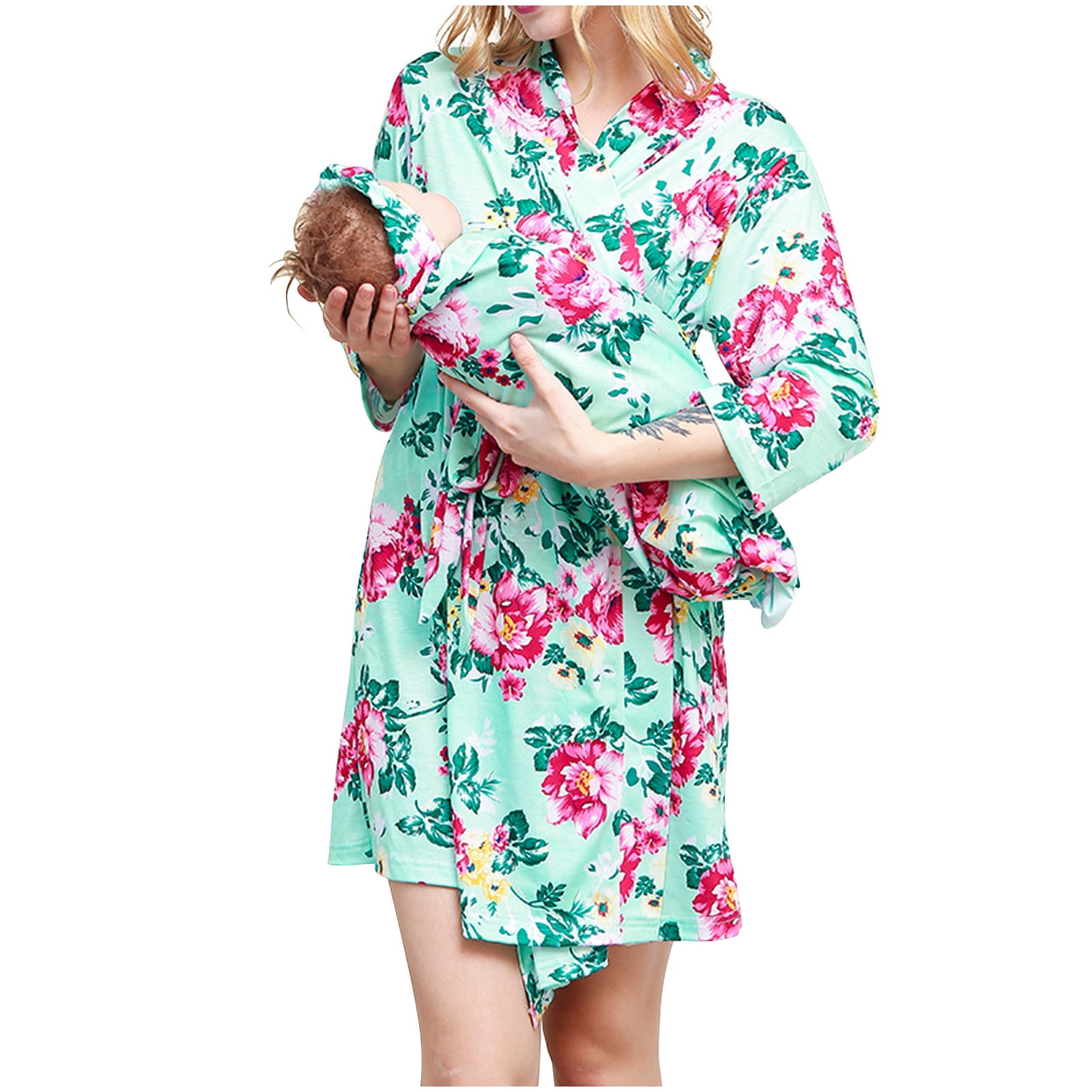 Delivery Robe AOOCHASLIY Bath Robes for Women Clearance Maternity Robe and Matching ...