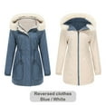 thumbnail image 1 of AOOCHASLIY Black and Friday Women Coat Christmas Gift Women's Reversible Warm Cotton Coat with Removable Hood, Hong Sleeve Zipper, Thick Cotton Coat, Hooded Casual Coat/Jacket, 1 of 5