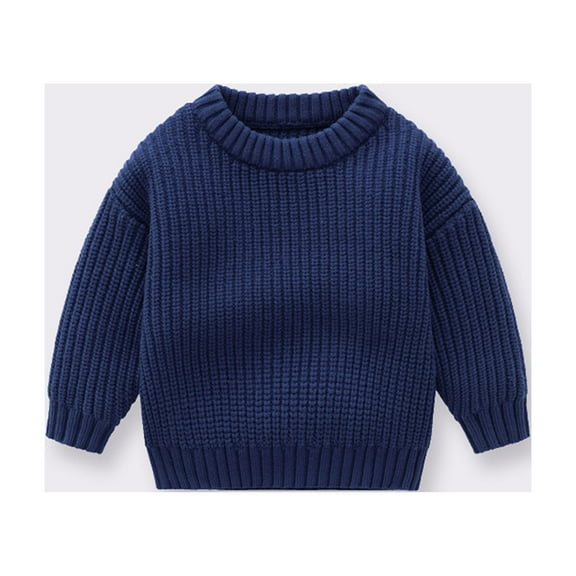 AOOCHASLIY Black and Friday Kid Tops Toddler Baby Boys Girls Cute Solid Color Cute Winter Thick Casual Keep Warm Sweater