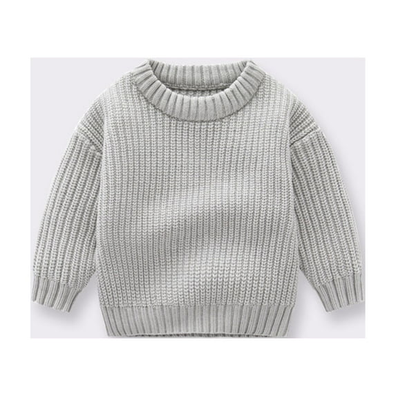 AOOCHASLIY Black and Friday Kid Tops Toddler Baby Boys Girls Cute Solid Color Cute Winter Thick Casual Keep Warm Sweater