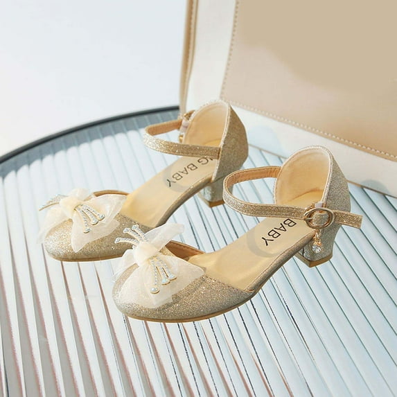 AOOCHASLIY Black and Friday Kids Shoes Baby Girl Children's Rhinestone Decoration Princess Shoes Casual Buckle Sandals