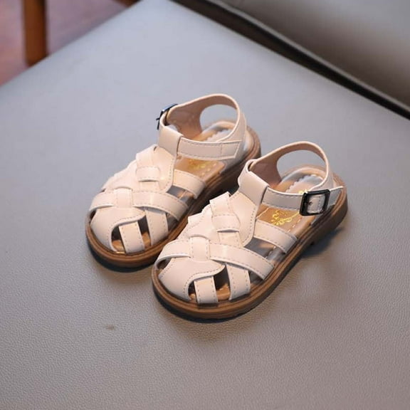 AOOCHASLIY Black and Friday Kids Shoes Baby Girls Boys Children's Beach Shoes Soft Sole Toe Crash Sandals Roman Sandals