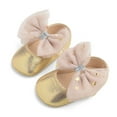 thumbnail image 1 of AOOCHASLIY Black and Friday Kids Shoes Baby Girls Mary Janes Flat Bowknot Rubber Sole First Walker Princess Dress Shoes, 1 of 5