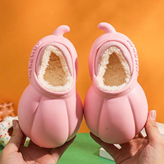 AOOCHASLIY Black and Friday Kids Shoes Boys Girls Slip-on Plush Warm Home Slippers Comfortable Thick Bottom Cute Slippers