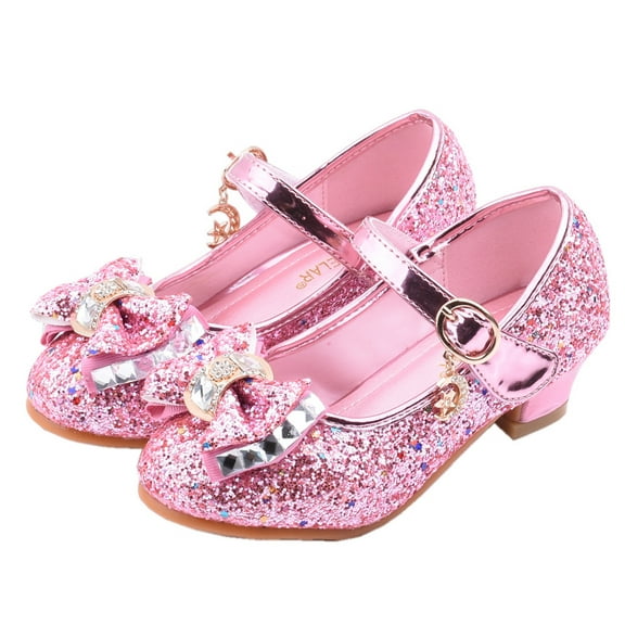 AOOCHASLIY Black and Friday Kids Shoes Infant Kids Baby Girls Pearl Crystal Bling Bowknot Single Princess Shoes Sandals