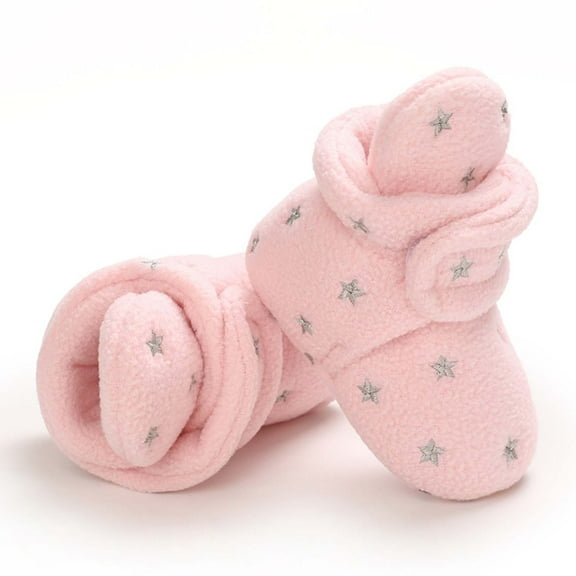 AOOCHASLIY Black and Friday Kids Shoes Winter Toddler Baby Boys Girls Star Fleece Soft Soled Shoes Toddler