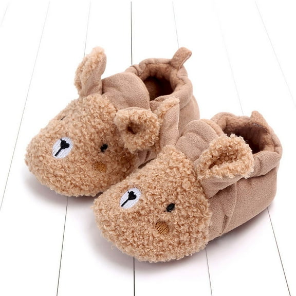AOOCHASLIY Black and Friday Kids Shoes Winter Toddler Shoes Baby Cute Fashion Cotton Slipper Non-slip Soft Bottom Shoes