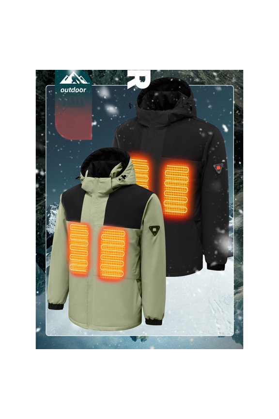 Black and Friday Women Coat Christmas Gift Winter Heated Jacket Hooded Windbreaker Outdoors Sport Waterproof Raincoats