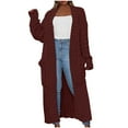 thumbnail image 1 of AOOCHASLIY Black and Friday Women Coat Christmas Gift Women's and Winter Sweater Coat Cardigan Long Sleeve Pocket Blouse Solid Clothing Loose Tops, 1 of 4