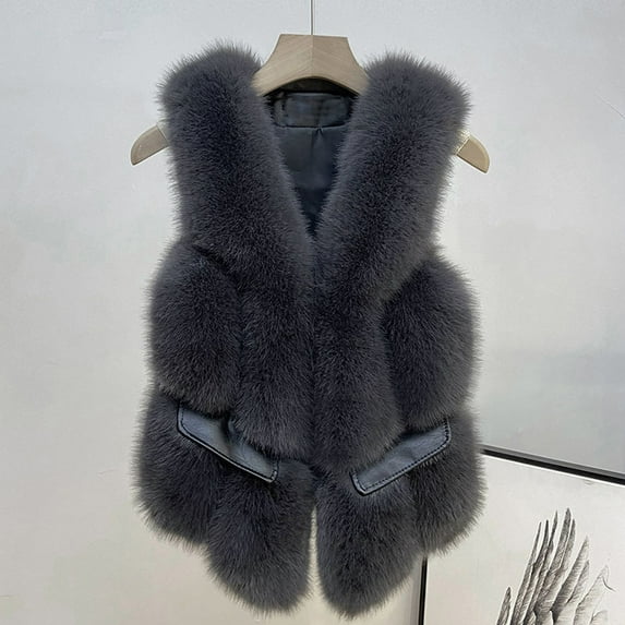 AOOCHASLIY Black and Friday Women Coat Christmas Gift Womens Fall Winter Sleeveless Coat Zip Up Warm Jackets Outerwear with Pockets