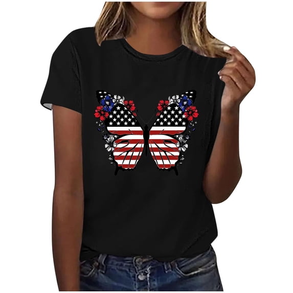 AOOCHASLIY Blouses for Women Feshion Casual Crewneck Short Sleeve Loose Fit Tops Fashion Summer Shirts