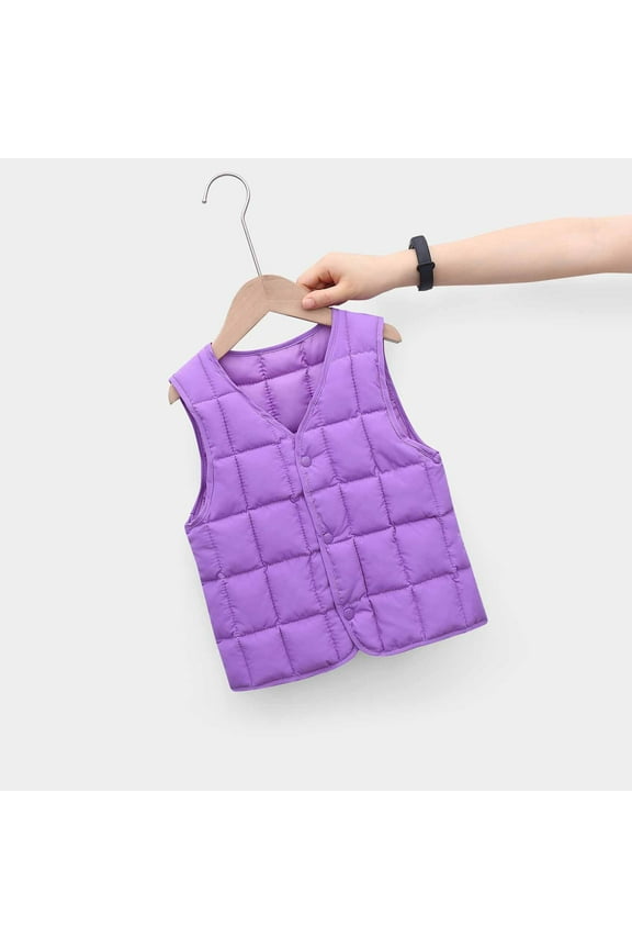 Children Tops Clothes Winter Baby Boys Girls Baby Button Cardigan Vest Down Cotton Vest Inside and Outside Wear