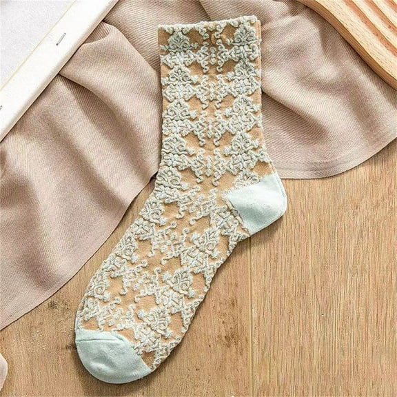 AOOCHASLIY Christmas/Daily Socks Literature and Art and Winter Women's Medium Socks, Green High Sleeves, Retro Personality, Fashionable Socks, Leather Shoes