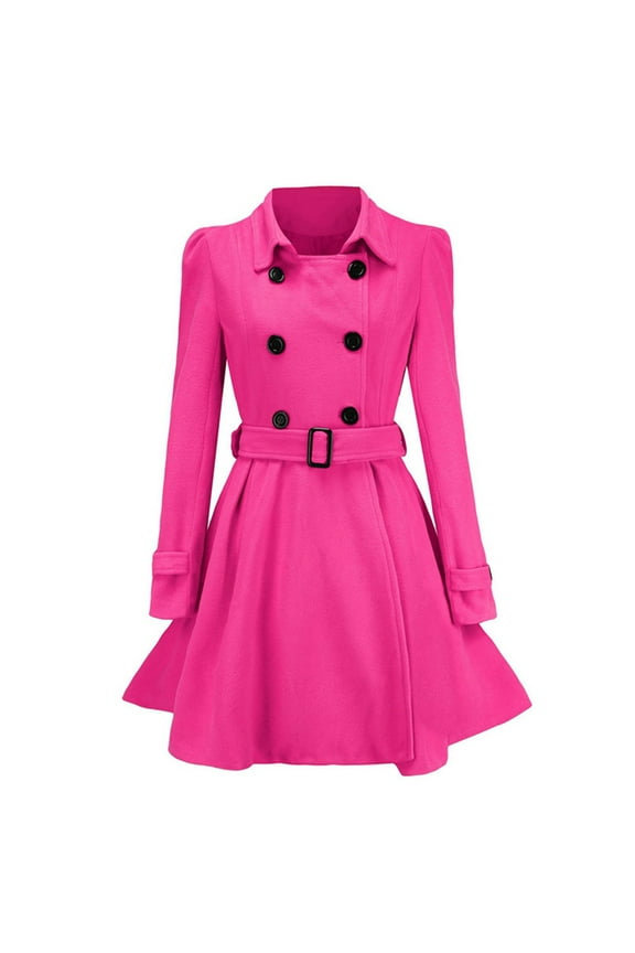 Christmas Day Women Blouse Women Faux Wool Warm Slim Coat Jacket Thick-Parka Overcoat Long Winter Outwear