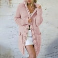 thumbnail image 1 of AOOCHASLIY Christmas Day Women Blouse Women's Casual Solid Outfits Chunky Knit Open Front Hooded Sweaters Long Sleeve Cardigan Outerwear Coats with Pocket, 1 of 5