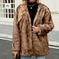 thumbnail image 1 of AOOCHASLIY Christmas Day Women Blouse Womens Ladies Warm Faux Furry Long Coat Jacket Winter Solid V-neck Outerwear, 1 of 5