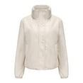 thumbnail image 1 of AOOCHASLIY Christmas Day Women Blouse Womens Warm Long Sleeve Jacket Slim Winter Parkas Faux Leather Hoodless, 1 of 5