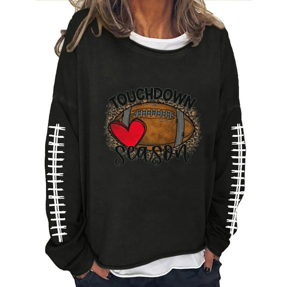 AOOCHASLIY Christmas Tops Women's Large Tie Dyed Printed Round Neck Casual Long Sleeved Hoodie