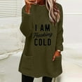 thumbnail image 1 of AOOCHASLIY Christmas Tops Women's Round- Neck and Winter Loose Print Pocket Warm Long Sleeve Blouse Tops, 1 of 1