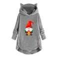 thumbnail image 1 of AOOCHASLIY Christmas Women Coat Woman's Casual Christmas Printing Plush Buttons Long Sleeve Hooded Plush Coat Top, 1 of 3