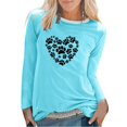 thumbnail image 1 of AOOCHASLIY Hoodies for Women Casual Bear's Paw Love Pattern Long Sleeve Pullover Tupper Garment, 1 of 3