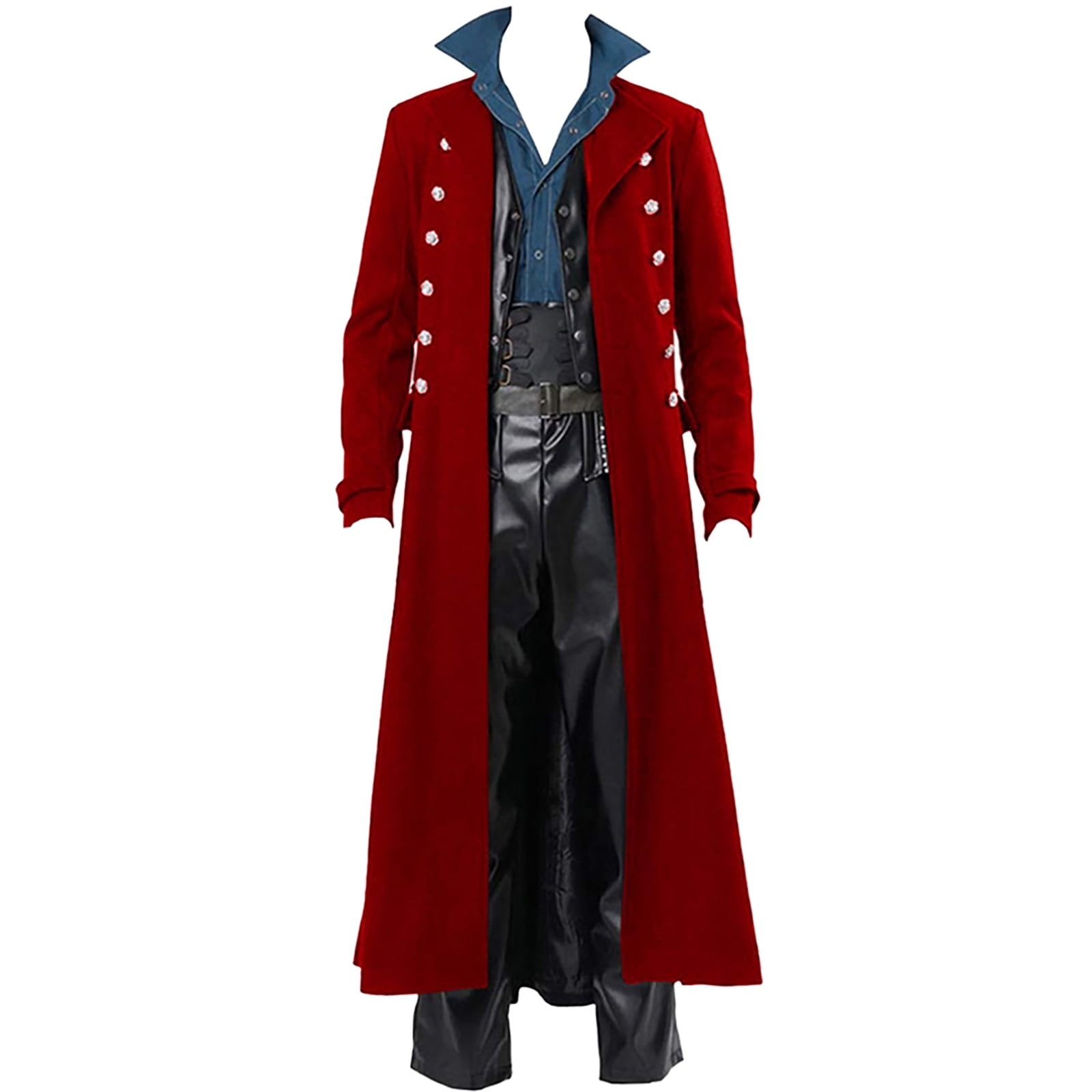 AOOCHASLIY Clearance Mens Long Coat Steampunk Gothic Costume Vintage