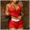 thumbnail image 1 of AOOCHASLIY Clearance Pajamas for Women Bow Lace Solid Color Sexy Sling Pajama Set Sexy Lingerie Set, 1 of 5