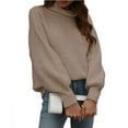 thumbnail image 1 of AOOCHASLIY Clearance Sweaters Fashion Women Solid Long Sleeve Pullove Turtleneck Neck Casual Sweater Tops, 1 of 5