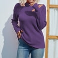 thumbnail image 1 of AOOCHASLIY Clearance Sweaters Fashion Womens Solid Long Sleeve Pullove Round-Neck Casual Sweater Tops, 1 of 5
